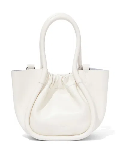 Proenza Schouler Small Ruched Leather Tote Bag In White