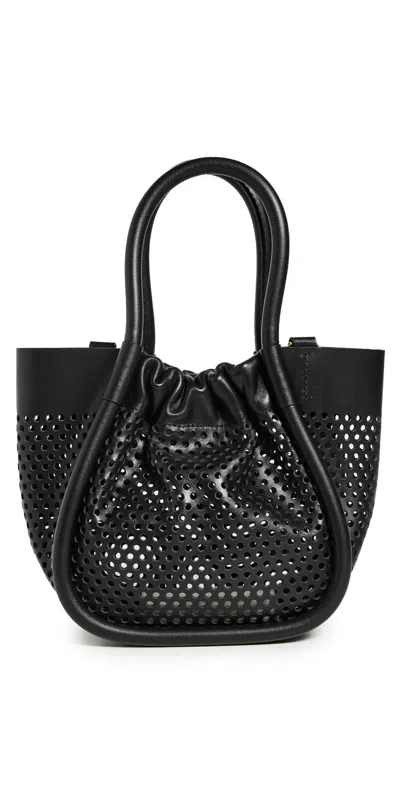 Proenza Schouler Extra Small Ruched Tote In Perforated Leather Black