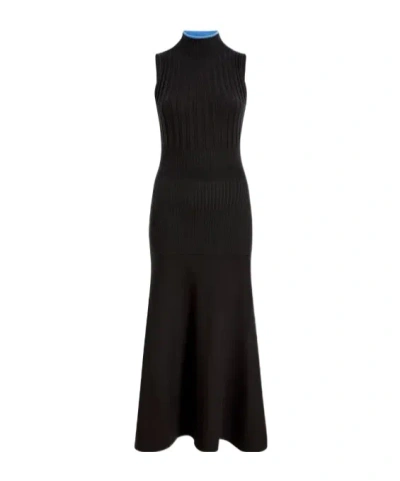 Proenza Schouler Ezme Ribbed-knit Dress In Black