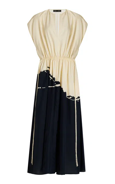 Proenza Schouler Ezra Ruched Waist Maxi Dress In Black