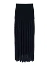 Proenza Schouler Paige Pleated Crepe Chiffon Skirt In Black In Black
