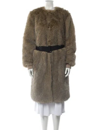 Pre-owned Proenza Schouler Faux Fur Faux Fur Coat In Neutral