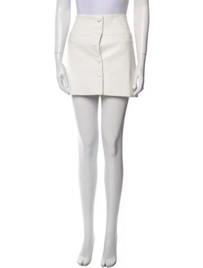 Pre-owned Proenza Schouler Faux Leather Mini Skirt In White