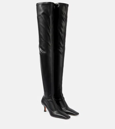 Proenza Schouler Trap Over-the-knee Leather Boots In Black