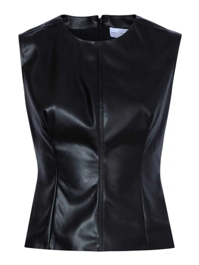 Proenza Schouler Faux Leather Top In Black