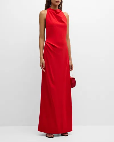 Proenza Schouler Faye Backless Matte Crepe Gown In Red