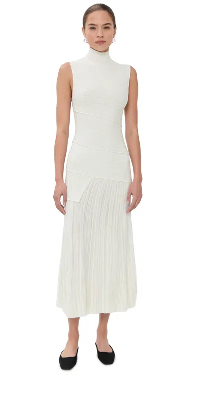 Proenza Schouler Federica Layered Ribbed-knit Midi Dress In Green