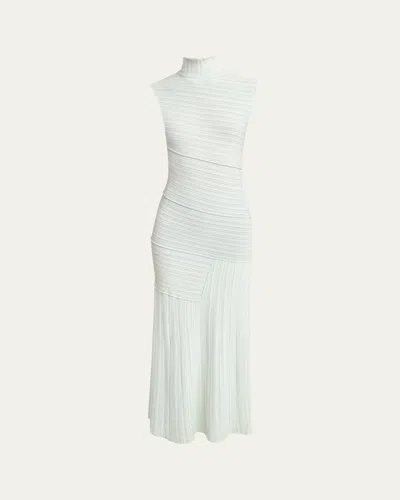 Proenza Schouler Federica Micropleated Knit Dress In Blue
