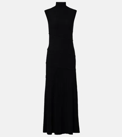 Proenza Schouler Federica Layered Ribbed-knit Midi Dress In Black
