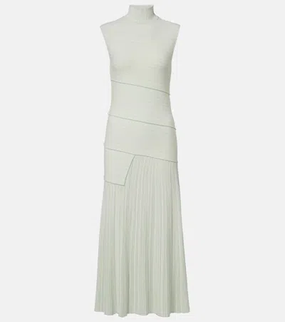 Proenza Schouler Federica Micro-pleat Turtleneck Dress In White