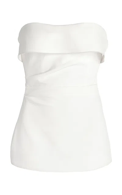 Proenza Schouler Felicity Crepe Strapless Top In 100 White