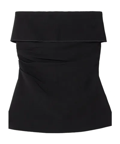 Proenza Schouler Felicity Strapless Layered Ruched Crepe Top In Multi
