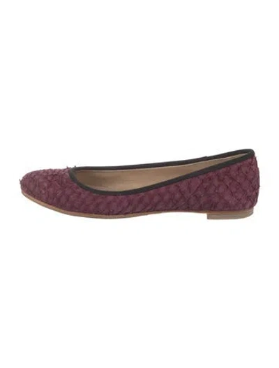 Pre-owned Proenza Schouler Fish Skin Colorblock Pattern Ballet Flats In Purple