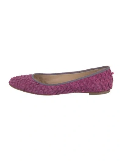 Pre-owned Proenza Schouler Fish Skin Patterned Ballet Flats In Purple