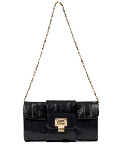 Proenza Schouler Flip Leather Clutch Bag In Black