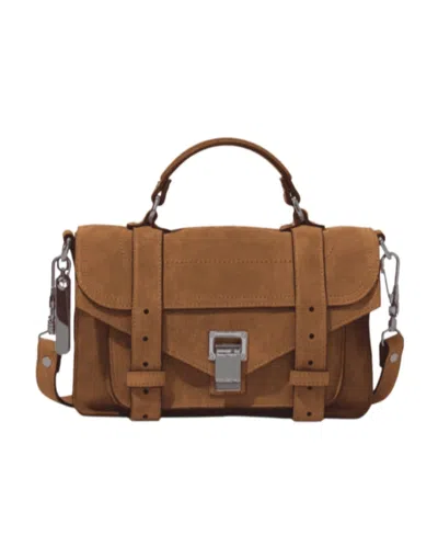 Proenza Schouler Ps1 Tiny Suede Bag In Brown