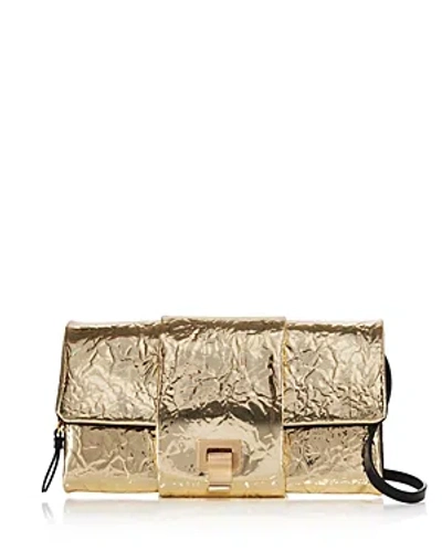 Proenza Schouler Flip Shoulder Bag In Metallic Lacquered Nylon In Gold/gold