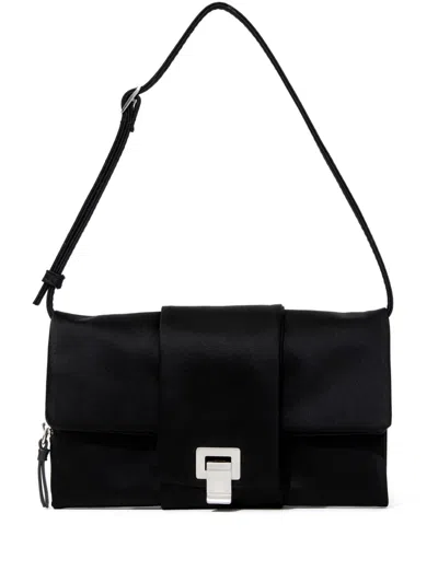Proenza Schouler Flip Silk-satin Shoulder Bag In Black