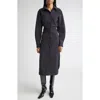 Proenza Schouler Flora Long Sleeve Midi Shirtdress In Black