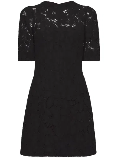 Proenza Schouler Floral Lace Short Suiting Dress In Black