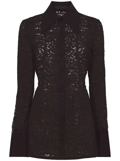 Proenza Schouler Corded Lace Shirt In Black