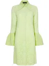 Proenza Schouler Floral-lace Detail Shirt Dress In Green