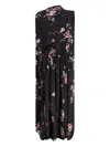 Proenza Schouler Floral-print Cape Midi Day Dress In Black