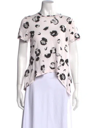 Pre-owned Proenza Schouler Floral Print Crew Neck T-shirt In Pink