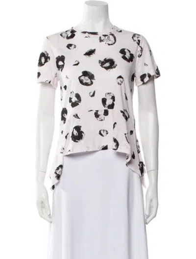Pre-owned Proenza Schouler Floral Print Crew Neck T-shirt In Pink