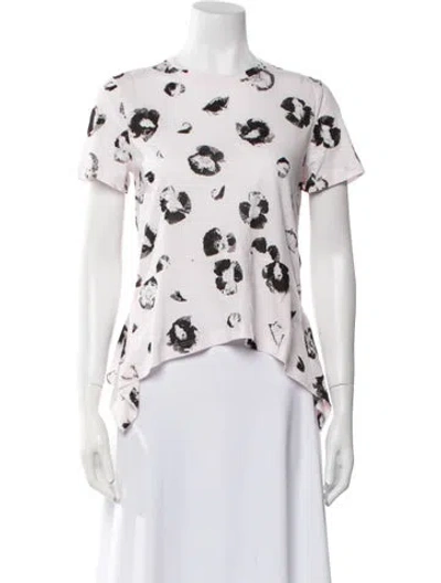 Pre-owned Proenza Schouler Floral Print Crew Neck T-shirt In Pink