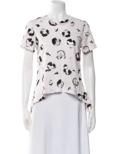 Pre-owned Proenza Schouler Floral Print Crew Neck T-shirt In Pink
