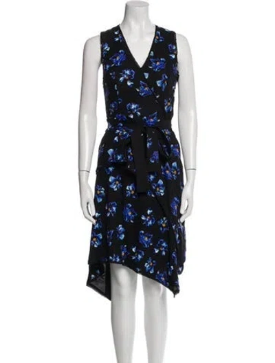 Pre-owned Proenza Schouler Floral Print Long Dress In Black