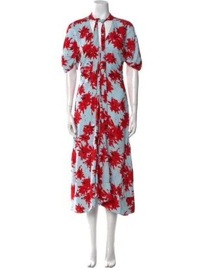Pre-owned Proenza Schouler Floral Print Long Dress In Multi
