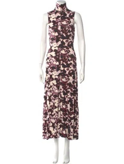Pre-owned Proenza Schouler Floral Print Long Dress In Multi