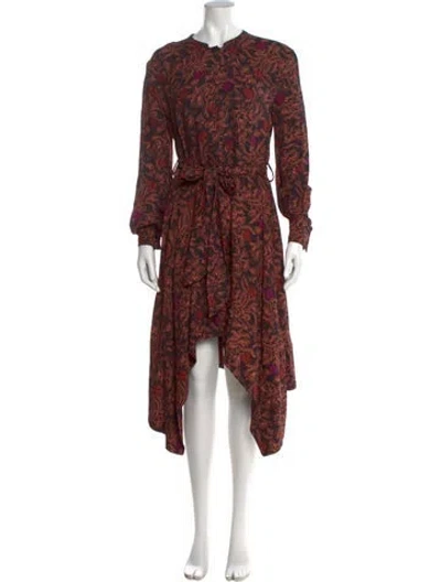 Pre-owned Proenza Schouler Floral Print Midi Length Dress In Black