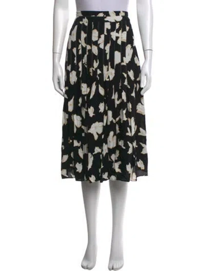 Pre-owned Proenza Schouler Floral Print Midi Length Skirt In Black