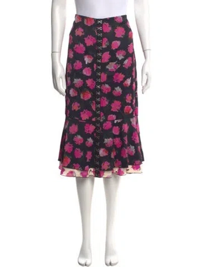 Pre-owned Proenza Schouler Floral Print Midi Length Skirt In Multi