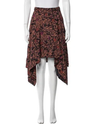 Pre-owned Proenza Schouler Floral Print Midi Length Skirt In Orange