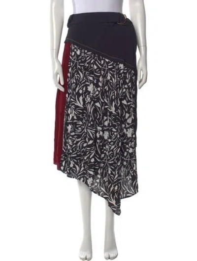 Pre-owned Proenza Schouler Floral Print Midi Length Skirt In Red