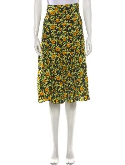 Pre-owned Proenza Schouler Floral Print Midi Length Skirt W/ Tags In Black