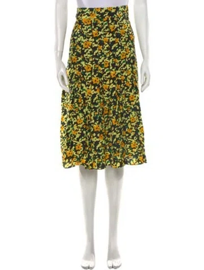 Pre-owned Proenza Schouler Floral Print Midi Length Skirt W/ Tags In Black
