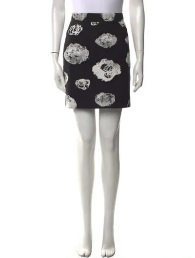 Pre-owned Proenza Schouler Floral Print Mini Skirt In Black