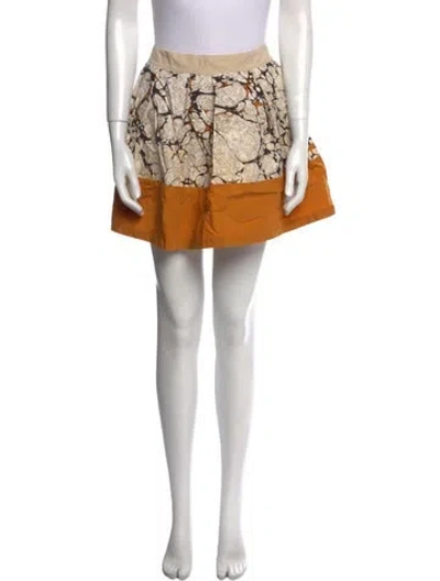 Pre-owned Proenza Schouler Floral Print Mini Skirt In Neutral