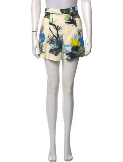 Pre-owned Proenza Schouler Floral Print Mini Skirt In White
