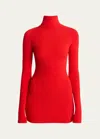 PROENZA SCHOULER FOX RIB-KNIT MATTE VISCOSE TURTLENECK TOP