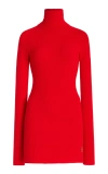 Proenza Schouler Fox Longline Logo Rib Turtleneck Top In Red