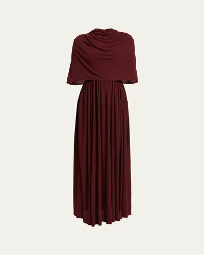 Proenza Schouler Frankie Cape Matte Jersey Dress In Brown