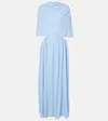 Proenza Schouler Frankie Caped Jersey Maxi Dress In Blue