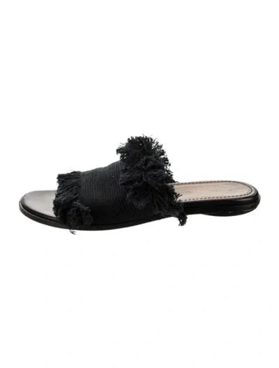Pre-owned Proenza Schouler Fringe Trim Accent Slides In Black