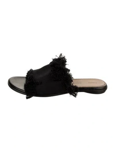 Pre-owned Proenza Schouler Fringe Trim Accent Slides In Black